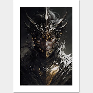 Warrior Portrait Fantasy Painting Dark Character Wild Spirit Epic Posters and Art